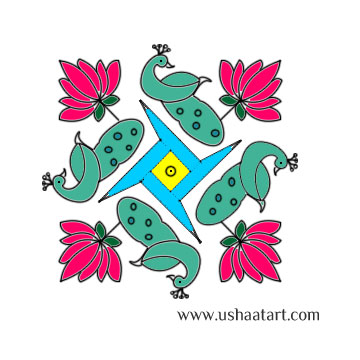 Peacock Kolam 5