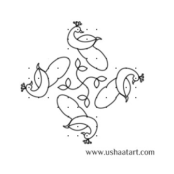 Peacock Kolam 6