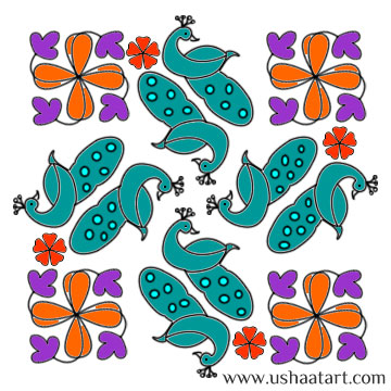 Peacock Kolam 7