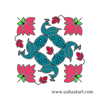 Peacock Kolam 8