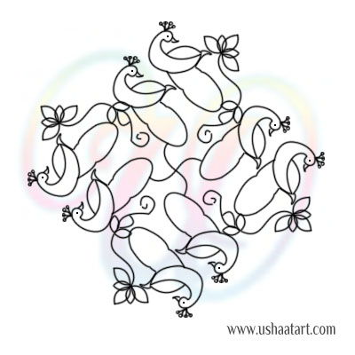 Peacock Kolam 9