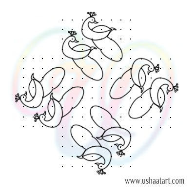 Peacock Kolam 9