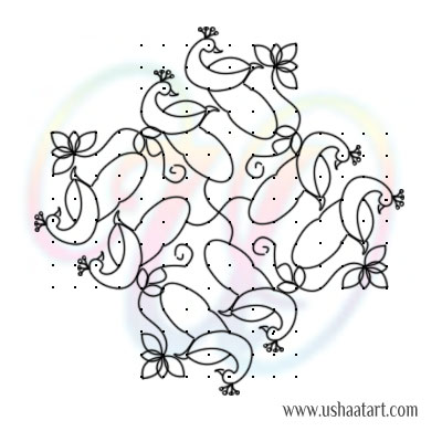Peacock Kolam 9