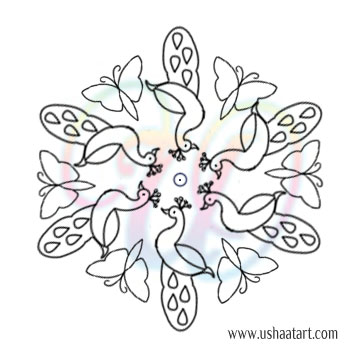 Peacock Kolam 15