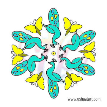 Peacock Kolam 15