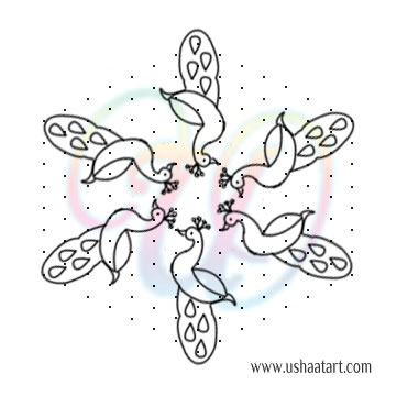 Peacock Kolam 15