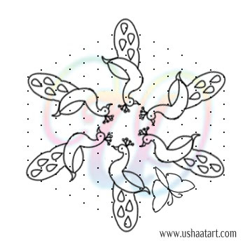 Peacock Kolam 15