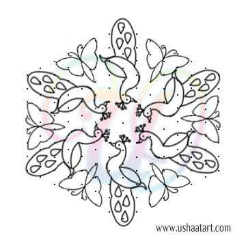 Peacock Kolam 15