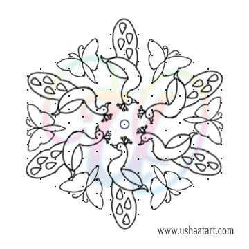 Peacock Kolam 15