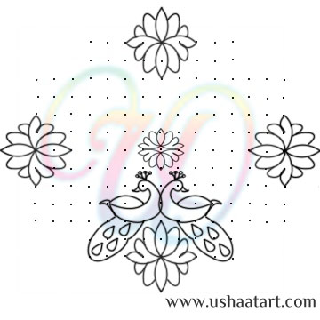 Peacock Kolam 16