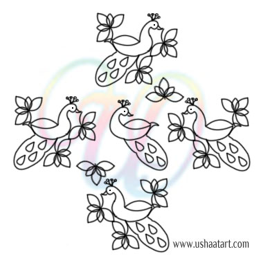 Peacock Kolam 17