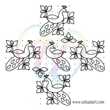 Peacock Kolam 17